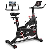 DMASUN Exercise Bike, Magnetic Resistance Stationary Bike, Indoor Cycling Bike with Comfortable Seat Cushion, Digital Display with Pulse, Pad Holder (2023 Upgraded)