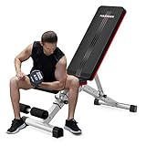 HASIMAN Adjustable Weight Bench, Foldable Workout Bench Incline Bench for Home Gym Full Body Workout Strength Training Bench Press
