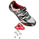 Venzo Bicycle Men's Road Cycling Riding Shoes - 3 Straps - Compatible with Look Delta & for Shimano SPD-SL - Perfect for Road Racing Bikes Black Color 37