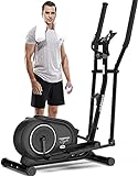 HASIMAN Elliptical Exercise Machine, Elliptical Machine for Home Use, Adjustable Magnetic Elliptical with Pulse Rate Grips and LCD Monitor, 350LB Weight Capacity (Coal Black)