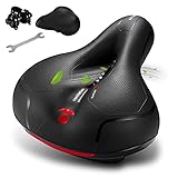 LCYMD Comfortable Seat Cushion for Men Women with Dual Shock Absorbing Ball Memory Foam Waterproof Wide Bicycle Saddle Fit for Stationary/Exercise/Indoor/Mountain/Road Bikes