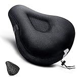 ANZOME Bike Seat Cushion, Wide Gel Bike Seat Cover & Extra Soft Gel Bike Seat Cushion for Women Men Everyone, Fits Spin, Stationary, Cruiser Bikes, Indoor Cycling(Waterproof Case Included)